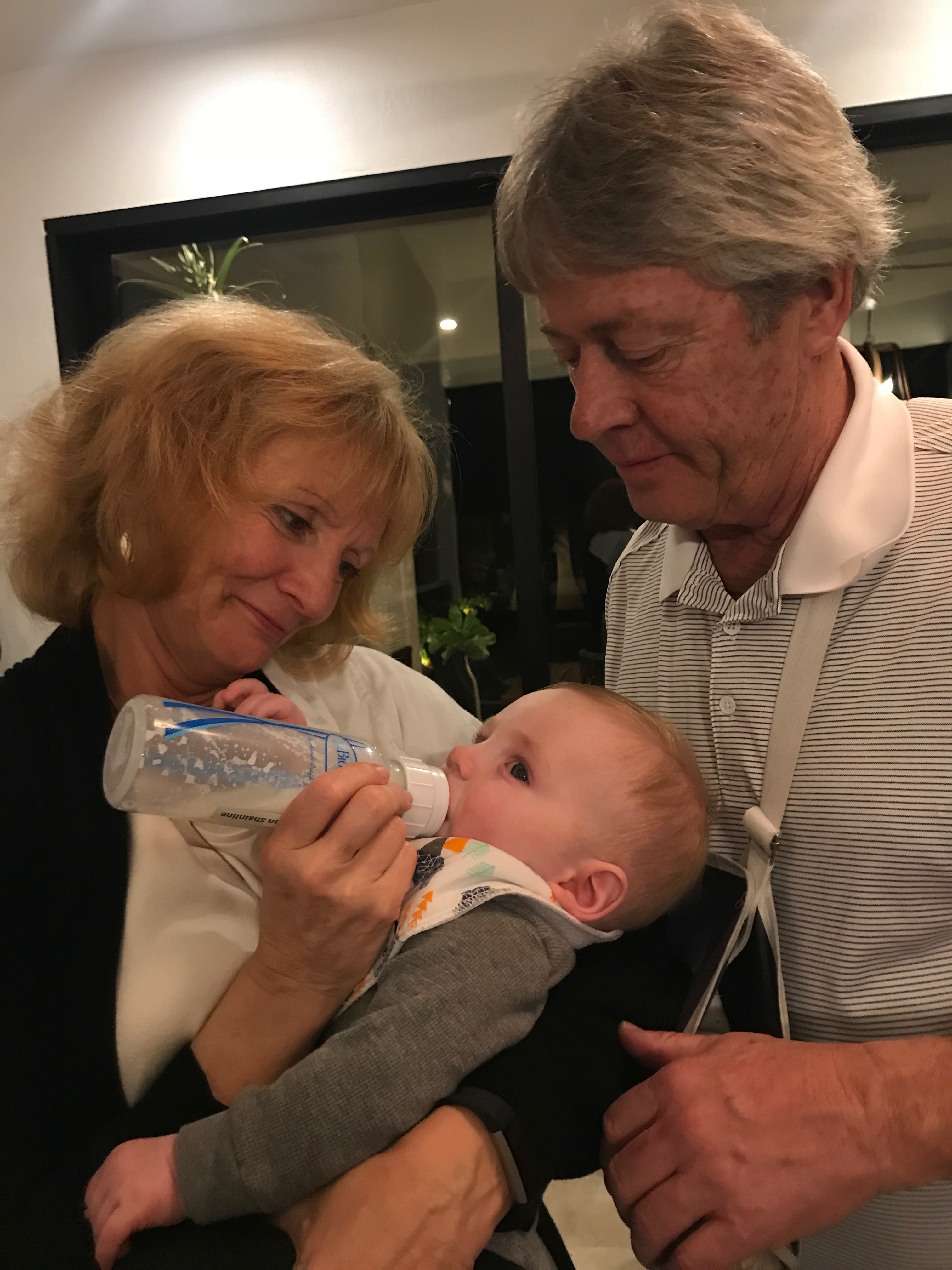 Owen with Grandpa Kim and Grandma Vickie