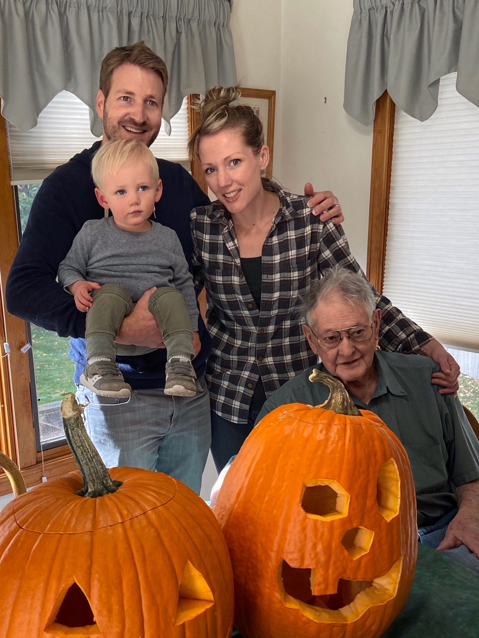 Katie, Owen, Jeff, and Great Grandpa Russ.