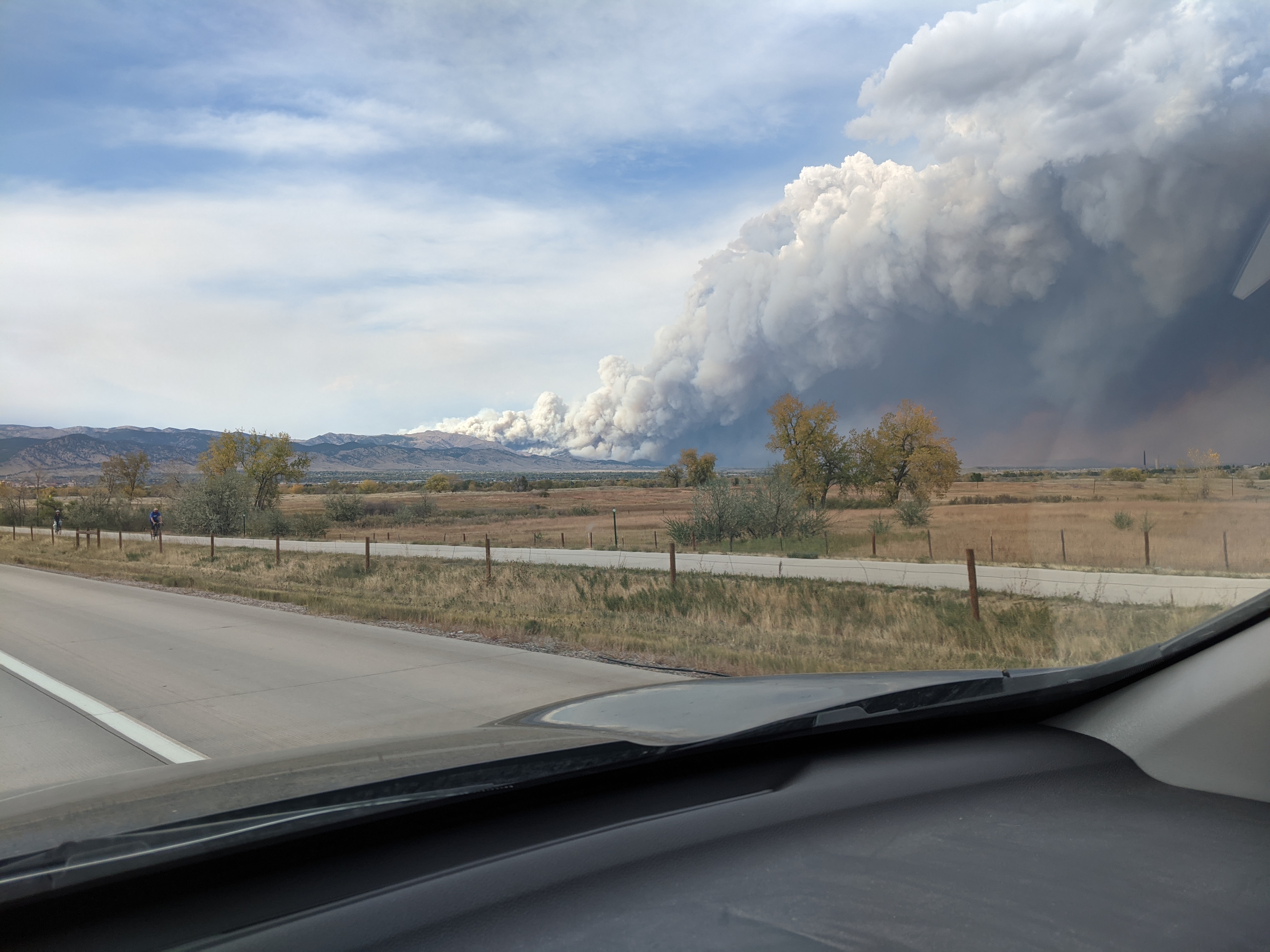 Smoke as seen from highway 36.